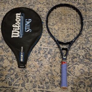 Original Wilson Sting 110 Largehead Graphite Tennis Racket with headcover.